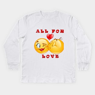 Emoji love emoji art emoji funny Kids Long Sleeve T-Shirt